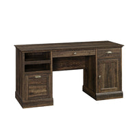 Sauder 59"W Barrister Lane Executive Desk - Iron Oak-Two drawers feature metal runners and safety stops