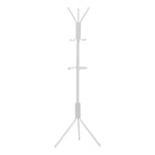 Monarch Specialties 2164 Coat Rack - White Metal-Put a classic touch on a practical coat tree with an umbrella holder bottom ring, featuring 6 hooks to hang your coat, hat, scarf, sweater