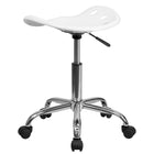 Flash Furniture Vibrant Tractor Seat & Chrome Stool - White-High Density Polymer Construction