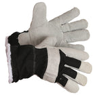 Forcefield "Arnold" Pile Lined Split Leather Work Glove - Black/Grey - 2 Pack-General purpose, leather, acrylic