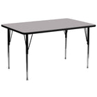 Flash Furniture 30"W x 72"L Rectangular Grey Thermal Laminate Activity Table - Standard Height Adjustable Legs-Popular Rectangular Activity Table