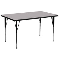 Flash Furniture 30"W x 72"L Rectangular Grey Thermal Laminate Activity Table - Standard Height Adjustable Legs-Popular Rectangular Activity Table