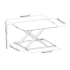 Uplite 32"W Height Adjustable Desktop Sit Stand Standing Desk, White (UPWS40A)-The top surface measures 31.25" x 22" with enough place for multiple monitors, laptop and full size of keyboard