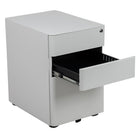 Flash Furniture Modern 3-Drawer Legal/Letter Locking Mobile Filing Cabinet - White-File drawer with filing conversion bar - file letter, legal, A4, F4