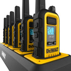 DeWalt DXFRS800 2 Way Radio Set with Heavy Duty 6-Port Walkie Talkie Charger-Audio Output: VOX (Voice Activated Transmission)