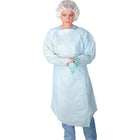 Medline Polyethylene Isolation Gown, Blue, Regular/Large, Thumb Loop Wrist, 75 Pack-Regular/Large size