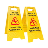 Johnny Vac Bilingual Floor Sign "CAUTION WET FLOOR" Two-Sided Imprint - JS6111X2-Two-Sided Imprint