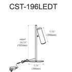 Dainolite Constance Modern Table Lamp - Matte Black with Frosted Acrylic Diffuser - 6 W-Easy Assembly