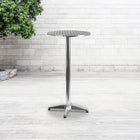 Flash Furniture – Table de bar pliante ronde de 25,5 po en aluminium avec base, intérieur/extérieur (TLH059A)-Dessus plis avec bouton poussoir