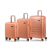 Champs Linen 3-Piece Hardside Luggage Set - Expandable - Coral-From the Linen Collection