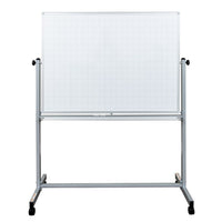 Luxor 48" x 36" Mobile Magnetic Double-Sided Ghost Grid Whiteboard-Includes two rolls of black whiteboard tape to create graphs and columns
