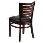 Flash Furniture Darby Series Slat Back Walnut Wood Restaurant Chair - Black Vinyl Seat-Black Vinyl Upholstered Seat