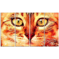 Designart Feline Stare Canvas Art Print, 5 Panels, (PT2334-271)-Print