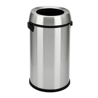Step N' Sort Open Top Trash Can, 65 L, Stainless Steel-Large Capacity 65 Litre / 17 Gallon