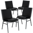 Flash Furniture HERCULES Series Heavy Duty Black Vinyl Stack Chair-Set of 4 Multipurpose Stack Chairs