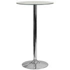 Flash Furniture 23.75" Round Glass Table with 41.75"H Chrome Base-Cocktail Table