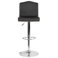 Flash Furniture Bellagio Contemporary Adjustable Height Barstool with Accent Nail Trim in Black LeatherSoft-Contemporary Style Stool