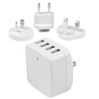 StarTech 4-Port USB Wall Charger, International Travel, 34W/6.8A, White (USB4PACWH)-Charge your devices at home or overseas with the included universal power adapter