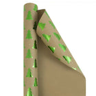 JAM Paper Christmas Wrapping Paper Rolls, Assorted Kraft Red Trees & Kraft Green Trees, 50 Sq. Ft, 2 Pack-Red & Green Trees Kraft