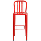 Flash Furniture Commercial Grade 30" High Metal Indoor-Outdoor Barstool with Vertical Slat Back - Red - 2 Pack-Set of 2 Industrial Modern Bar Stools