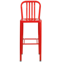 Flash Furniture Commercial Grade 30" High Metal Indoor-Outdoor Barstool with Vertical Slat Back - Red - 2 Pack-Set of 2 Industrial Modern Bar Stools