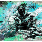 Designart Green Hazardous Behavior Street Art Canvas Artwork, (PT3633-1-30-30)-Print