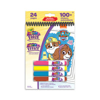 Crayola Colour & Erase Reusable Sticker Activity Pad - Paw Patrol-CRAYOLA PAW PATROL ACTIVITY PAD: Features 12 Dual-Sided 6” x 8” Reusable Colouring Activity Pages, 4 Colour & Erase Washable Markers, and 6 Reusable Sticker Sheets including over 100 Reusable Stickers