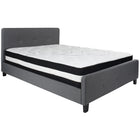 Flash Furniture Tribeca Queen Size Tufted Upholstered Platform Bed in Dark Grey Fabric with Pocket Spring Mattress-Bed