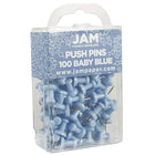 JAM Paper Push Pins, Baby Blue Pushpins, 3 Packs of 100, 300 Total (222419047g)-Finish: Smooth