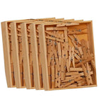 JAM Paper Wood Clothing Pin Clips, Medium, 1 1/8, Natural Brown, 5 Packs of 50, 250 Total (2230719108g)-Natural
