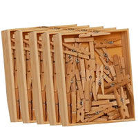 JAM Paper Wood Clothing Pin Clips, Medium, 1 1/8, Natural Brown, 5 Packs of 50, 250 Total (2230719108g)-Natural
