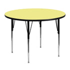 Flash Furniture 48" Round Yellow Thermal Laminate Activity Table - Standard Height Adjustable Legs-Popular Round Activity Table