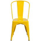 Flash Furniture Commercial Grade Metal Indoor-Outdoor Stackable Chair - Yellow-Set of 4 Stackable Bistro Style Chairs
