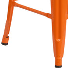 Flash Furniture Commercial Grade 24" High Backless Orange Metal Indoor-Outdoor Counter Height Stool with Square Seat-Backless Design
