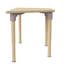 Flash Furniture Bright Beginnings 47" Commercial Grade Wooden Trapezoid Adjustable Height Classroom Activity Table - Beech-Powder Coated Metal Legs Adjust in 1" Increments from 15"H - 23"H