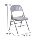 Flash Furniture – Chaise pliante en métal HERCULES à 3 barreaux et à 2 pivots, gris (HF3MC309ASGY)-8