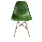 Plata Import Kids Eiffel Chair, Green, Wood Base (PC-0117W-GREEN)-Wood legs and plastic seat