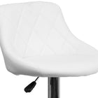 Flash Furniture Contemporary Vinyl Bucket Seat Adjustable Height Barstool with Diamond Pattern Back & Chrome Base - White-Swivel Seat