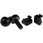 StarTech M6 x 12mm, Screws and Cage Nuts, 100 Pack, Black-All-black steel construction