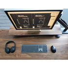 DecentLiving Monitor Stand Riser - 36" - Solid Walnut-Built-in keyboard and cable management features