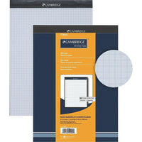 Cambridge Premium Pad, Quad-Ruled, White, 8-1/2" x 11-3/4", 80 Sheets-Extra-stiff back board provides a high-quality writing surface, allowing you to take notes on-the-go