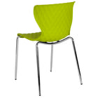 Flash Furniture Lowell Contemporary Design Citrus Green Plastic Stack Chair-Ripple Diamond Patterned Back and Seat