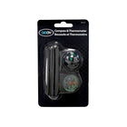 Goon 99315, Compass and Thermometer, 3.5" x 1.5" x 6", 40GR, 2 Pack-Liquid filled compass ball which rotates automatically to indicate the direction
