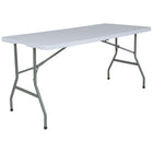Flash Furniture 30''W x 60''L Bi-Fold Granite White Plastic Folding Table-Granite White/Metal, Plastic, Polyethylene
