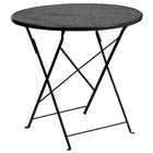 Flash Furniture 30'' Round Black Indoor-Outdoor Steel Folding Patio Table Set with 2 Round Back Chairs (CO30BKF03CHR2BK)-Round Table