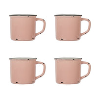 CTG Brands Ceramic Enamel Look Mug Set, Light Pink, 4 Pack-Packaging: includes 4 mugs in total, complete the set