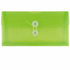 JAM Paper Plastic Envelopes with Button and String Tie Closure #10 Business Booklet - 5.25" x 10" - Lime Green - 12 Pack -Colour: Lime Green