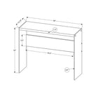 Monarch Specialties 3232 Accent Table - 44"L/Grey Cement/Tempered Glass-Ample surface area to showcase your favourite pieces