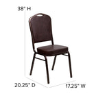 Flash Furniture HERCULES Series Crown Back Stacking Banquet Chairs with Brown Vinyl & Copper Vein Frame - 4 Pack-16 Gauge Steel Frame