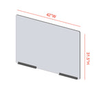 Mark Maker Modular Sneeze Guard Front - 42" W x 31.5" H panel 1/4" Clear Acrylic - 2 12" aluminum bottom rails - no pass through-Made from 1/4” clear acrylic.